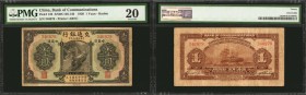 CHINA--REPUBLIC. Bank of Communications. 1 Yuan, 1920. P-128. PMG Very Fine 20.