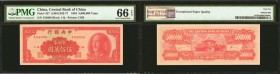 CHINA--REPUBLIC. Central Bank of China. 5,000,000 Yuan, 1949. P-427. PMG Gem Uncirculated 66 EPQ.