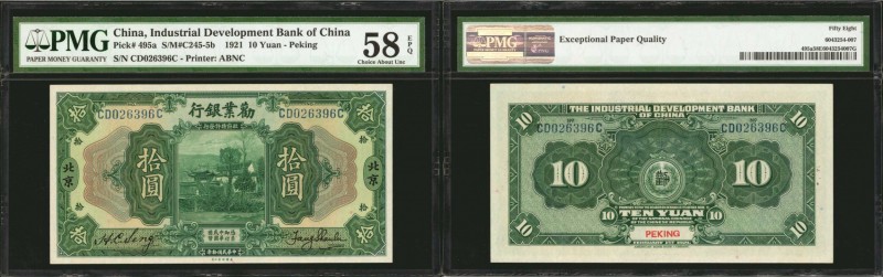 CHINA--REPUBLIC. Industrial Development Bank of China. 10 Yuan, 1921. P-495a. PM...