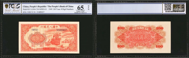 CHINA--PEOPLE'S REPUBLIC. People's Bank of China. 100 Yuan, 1949. P-831. PCGS GS...