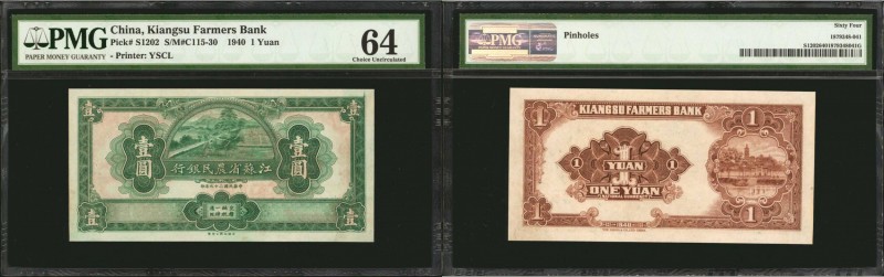 CHINA--PROVINCIAL BANKS. Kiangsu Farmers Bank. 1 Yuan, 1940. P-S1202. PMG Choice...