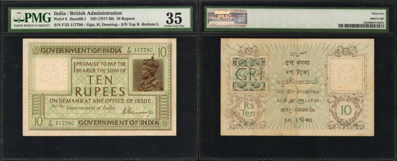 INDIA. British Administration. 10 Rupees, ND (1917-30). P-6. PMG Choice Very Fin...