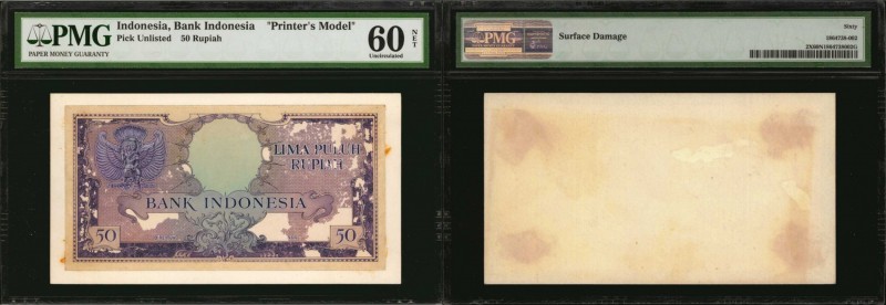 INDONESIA. Bank of Indonesia. 50 Rupiah, ND. P-Unlisted. Printers Model. PMG Unc...