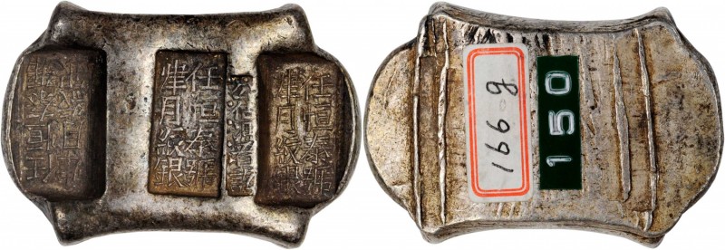 CHINA. Yunnan Sanchuo Jieding. Provincial Three Stamp Remittance Ingots. Silver ...