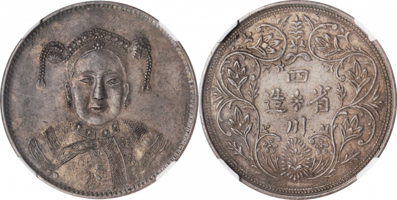 CHINA. Szechuan-Tibet. Silver Fantasy Dollar, ND (ca. 1908). NGC MS-61.
K-B27; ...