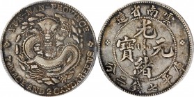 CHINA. Yunnan. 7 Mace 2 Candareens (Dollar), ND (1908). PCGS EF-40 Gold Shield.