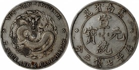 CHINA. Yunnan. 7 Mace 2 Candareens (Dollar), ND (1909-11). PCGS Genuine--Tooled, EF Details Gold Shield.