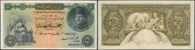 EGYPT. National Bank of Egypt. 5 Pounds, 1951. P-25b. About Uncirculated.