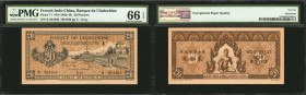 FRENCH INDO-CHINA. Banque de l'Indochine. 20 Piastres, ND (1942-45). P-71. Consecutive. PMG Choice Uncirculated 64 & Gem Uncirculated 66 EPQ.