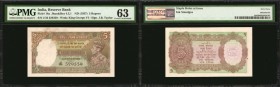 INDIA. Reserve Bank of India. 5 Rupees, ND (1937 & 1964). P-18a & 35a. PMG Choice Uncirculated 63 & 64.