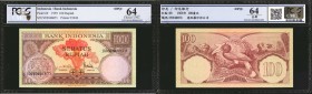 INDONESIA. Bank of Indonesia. 50 & 100 Rupiah, 1959. P-68a & 69. PCGS CMC Uncirculated 61 OPQ & Choice Uncirculated 64 OPQ.