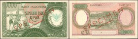 INDONESIA. Bank of Indonesia. 10,000 Rupiah, 1964. P-101s. Specimen. About Uncirculated.