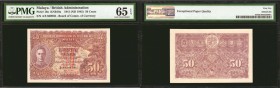 MALAYA. Board of Commissioners of Currency. 50 Cents, 1941 (ND 1945). P-10a. PMG Gem Uncirculated 65 EPQ.