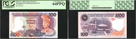 MALAYSIA. Bank Negara. 100 Ringgit, ND(1989). P-32*. Replacement. PCGS Currency Very Choice New 64 PPQ.