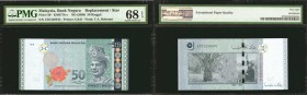 MALAYSIA. Bank Negara. 50 Ringgit, ND (2009). P-50*. Replacement. PMG Superb Gem Uncirculated 68 EPQ.