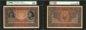 POLAND. State Loan Bank. 1000 & 5000 Marek, 1919-20. P-22b, 29 & 31. PMG Choice Extremely Fine 45 to About Uncirculated 53.