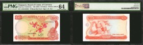 SINGAPORE. Board of Commissioners of Currency. 10 Dollars, ND (1967). P-3a. PMG Choice Uncirculated 64.