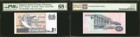 SINGAPORE. Board of Commissioners of Currency. 1 Dollar, ND (1976). P-9. PMG Superb Gem Uncirculated 68 EPQ.