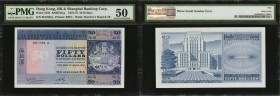 HONG KONG. Hong Kong & Shanghai Banking Corporation. 50 Dollars, 1973-78. P-184b. Serial Number Error. PMG About Uncirculated 50.