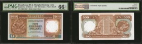 HONG KONG. Hong Kong & Shanghai Banking Corporation. 500 Dollars, 1987. P-195a. PMG Gem Uncirculated 66 EPQ.