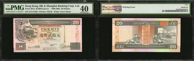 HONG KONG. Hong Kong & Shanghai Banking Corporation. 20 Dollars, 1998-2002. P-20...