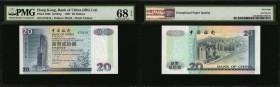 HONG KONG. Mixed Banks. 20 Dollars, 1994-97. P-201c, 285b & 329c. Same Serial Numbers. PMG Gem Uncirculated 65 EPQ to Superb Gem Uncirculated 68 EPQ.