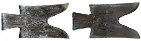 CHINA. Pointed Foot Spade Money, ND (350-220 B.C.). Graded "82" by the Zhong Qian Ping Ji Grading Company.