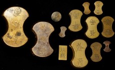 CHINA. Set of Brass Tael Weights (13 Pieces), ND. Average Grade: VERY FINE.