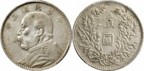 CHINA. Dollar, Year 3 (1914). PCGS Genuine--Cleaned, EF Details Gold Shield.