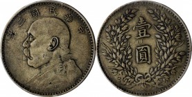 CHINA. Dollar, Year 3 (1914). PCGS Genuine--Graffiti, VF Details Gold Shield.