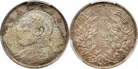 CHINA. 20 Cents, Year 3 (1914). PCGS AU-50 Gold Shield.