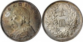 CHINA. Dollar, Year 9 (1920). PCGS Genuine--Tooled, Unc Details Gold Shield.