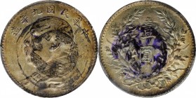 CHINA. Dollar, Year 9 (1920). PCGS Genuine--Environmental Damage, AU Details Gold Shield.