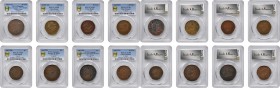 CHINA. Copper Issues (8 Pieces), ND (1902-28). All PCGS Gold Shield Certified; Grade Range: VF-35 to AU-58.