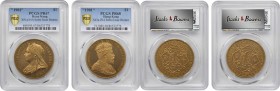 HONG KONG. Fantasy Dollar Pair (2 Pieces), Dated 1901. Both PCGS Gold Shield Certified.