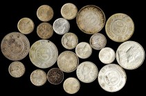 HONG KONG. Group of Silver Minors (21 Pieces), 1885-1905. Grade Range: FINE to ABOUT UNCIRCULATED.