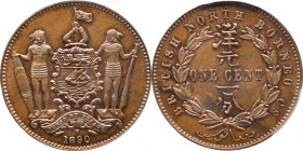 BRITISH NORTH BORNEO. Cent, 1890-H. Heaton Mint. PCGS MS-63+ Brown Gold Shield.