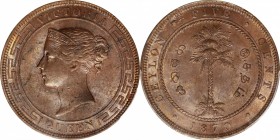 CEYLON. 5 Cents, 1870. PCGS MS-63 Brown Gold Shield.