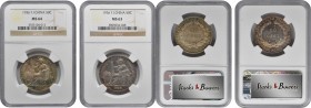 FRENCH INDO-CHINA. 50 Centimes Pair (2 Pieces), 1936. Both NGC Certified.