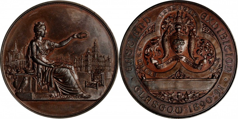 SCOTLAND. East End Exhibition Bronze Medal, 1890. UNCIRCULATED.
Medal commemora...