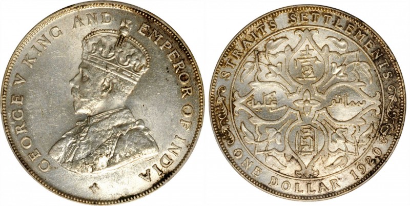 STRAITS SETTLEMENTS. Dollar, 1920. London Mint. PCGS MS-63 Gold Shield.
KM-33; ...