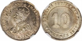 STRAITS SETTLEMENTS. 10 Cents, 1919. London Mint. NGC MS-63.