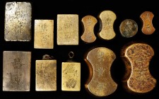 MIXED LOTS. Set of Brass and Copper Tael Weights (23 Pieces), ND. Average Grade: FINE.