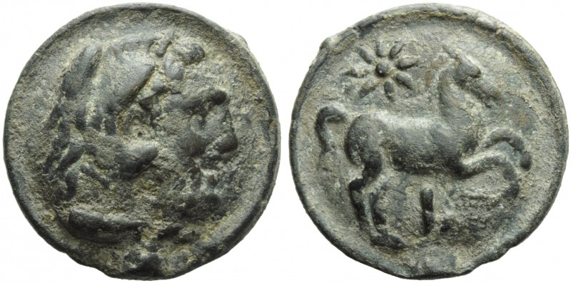 Apulia, Luceria, Cast Nummus, c. 217-212 BC; AE (g 86,70; mm 48; h 12); Head of ...