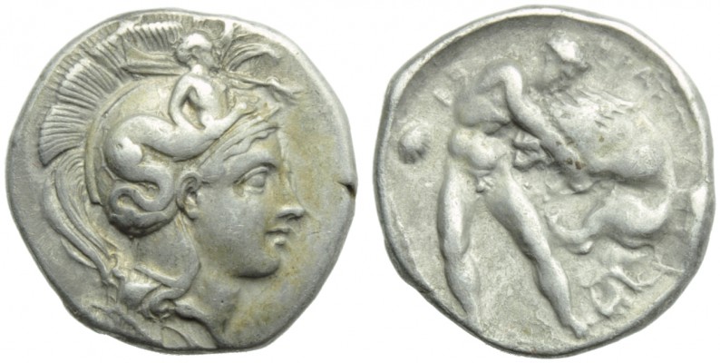 Lucania, Herakleia, Steter, c. 390-340 BC; AR (g 7,86; mm 22; h 9); Head of Athe...