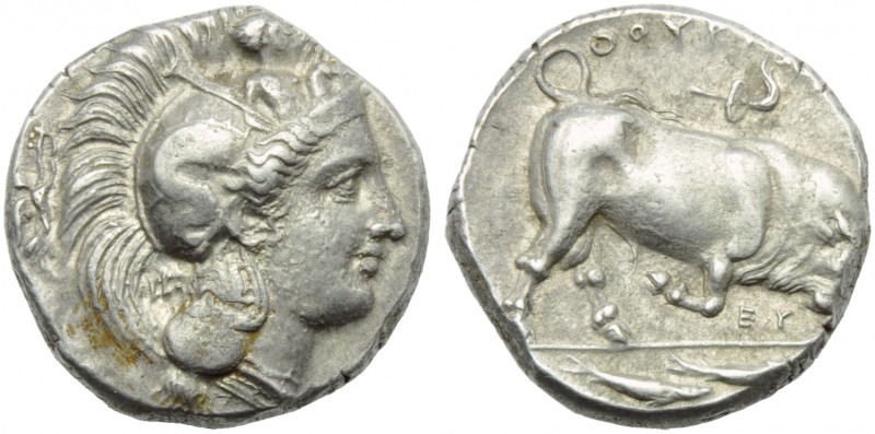 Lucania, Thurium, Distater, c. 350-300 BC.; AR (g 16,30; mm 25; h 3); Head of At...