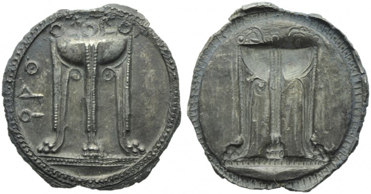 Bruttium, Croton, Stater, c. 530-500 BC; AR (g 7,96; mm 30; h 12); ϘPO, tripod w...
