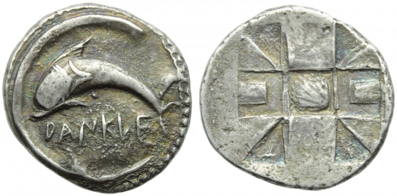 Sicily, Zankle, Chalkidian Drachm, c. 520-493 BC; AR (g 5,51; mm 22; h 11); DANK...