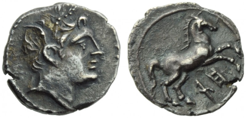 The Carthaginians in the Mediterranean, Uncertain Punic mint, 1/4 Shekel, c. 218...
