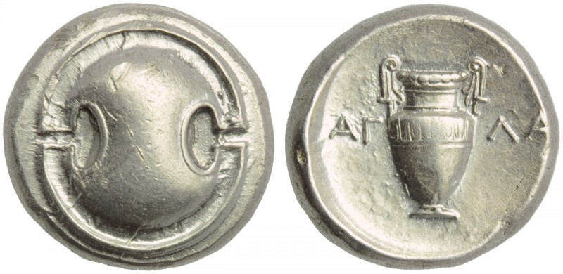 Beotia, Thebes, Stater struck in the name of the magistrate Agla, c. 363-338 BC;...